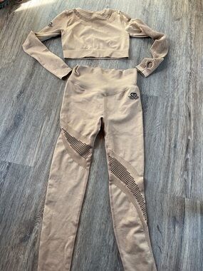 Beige Athletic Set Bottom with Winged Shield Logo